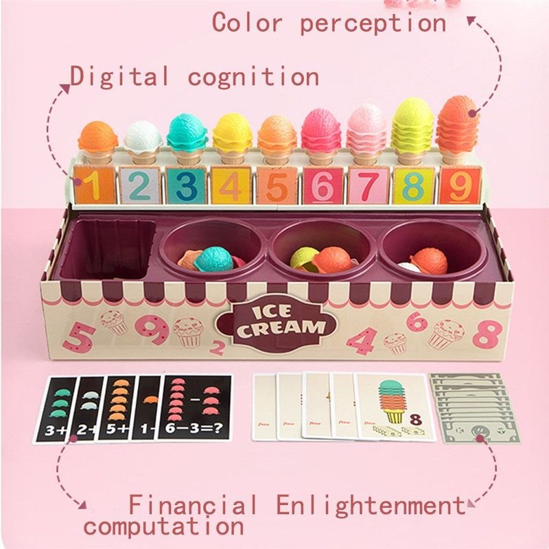 Kids Interesting Role-playing Game Ice Cream Math Toy