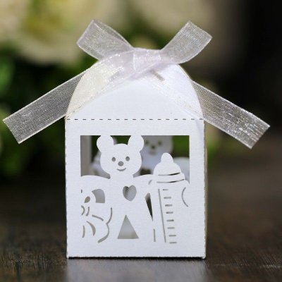 Simple Creative Laser Hollow Bear Bottle Wedding Candy Packaging Box