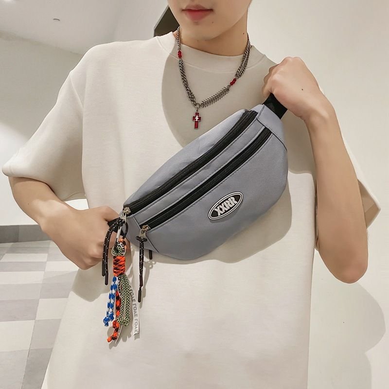 Women Fashion Nylon Zipper Chest Bag