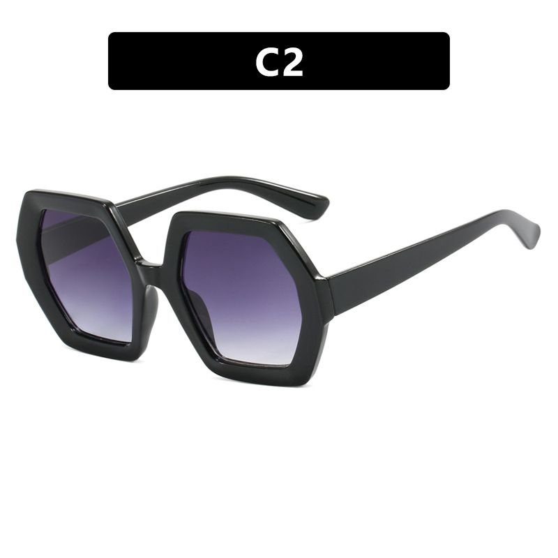 Women Fashion Polygon Large Frame Sunglasses