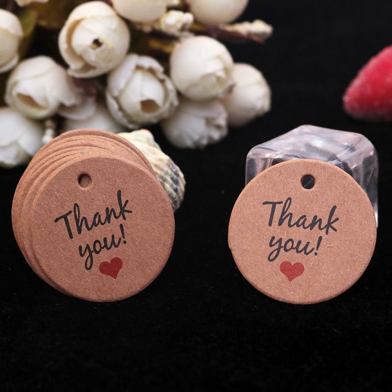 Round Kraft Paper Card Hanging Bakery Listing Blank Tag Marking Card Product Hand-Painted Business Card 100pcs/pack