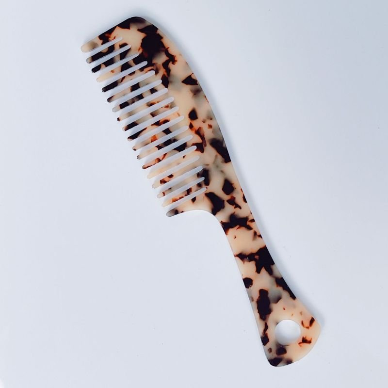 Women'S Retro Simple Tortoiseshell Multicolor Hair Comb With Handle