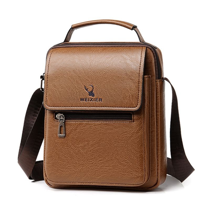 Men Fashion Casual Commuter PU Crossbody Bag