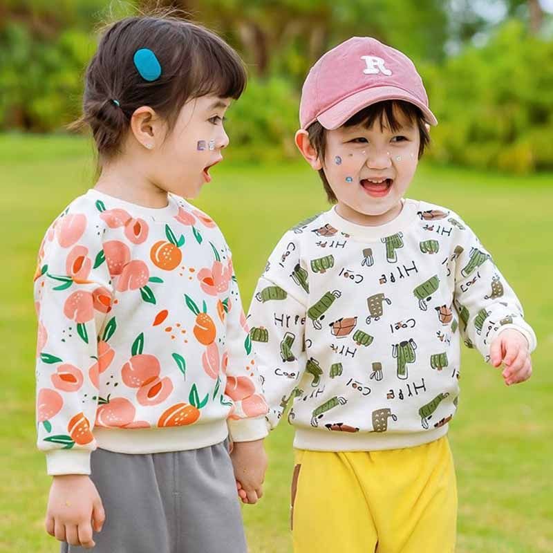 Kids Toddler Boys Girls Spring Autumn Casual Cute Cartoon Print Long Sleeve Sweatshirts