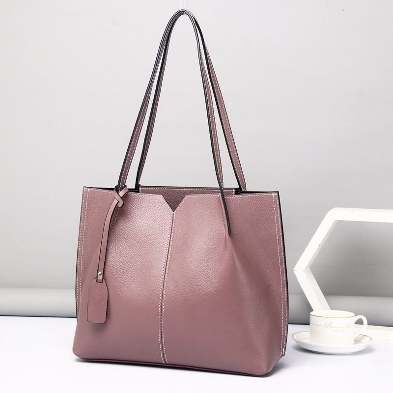 Women Casual Leather Tote Bag Large Capacity Shoulder Bag