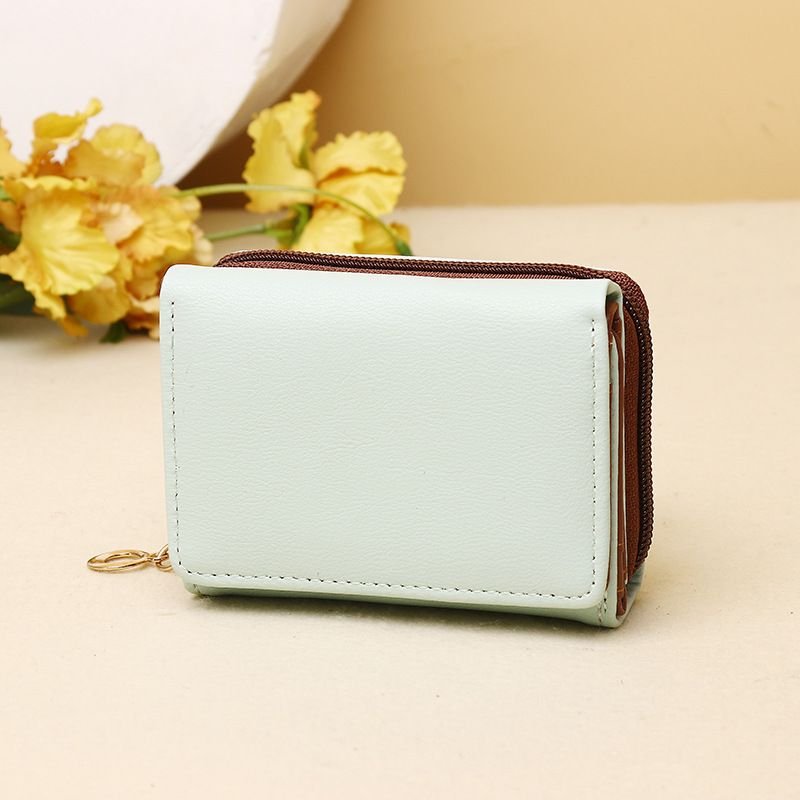 Women Fashion Solid Color PU Mini Wallet