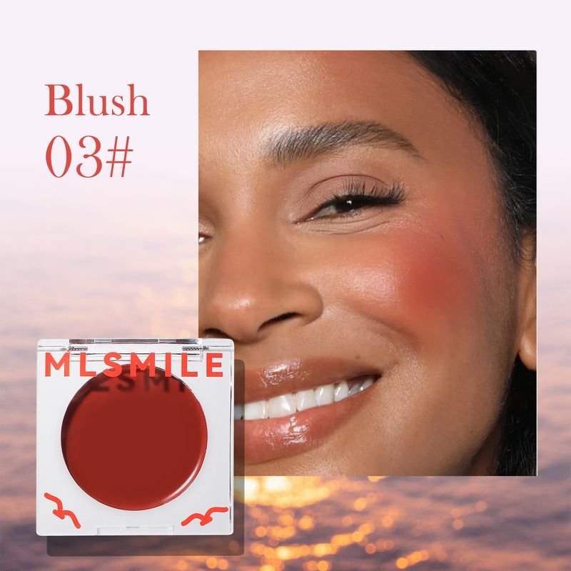 MLSMILE Women Simple Multi-Functional Facial Makeup Natural Water Blush Cream