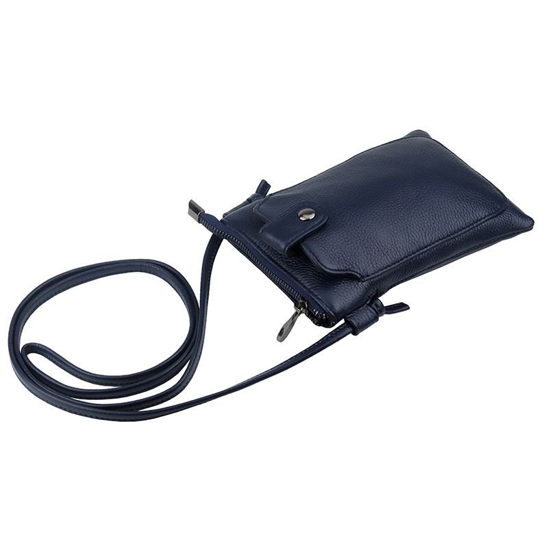 Women Fashion Solid Color Genuine Leather Mini Crossbody Bag