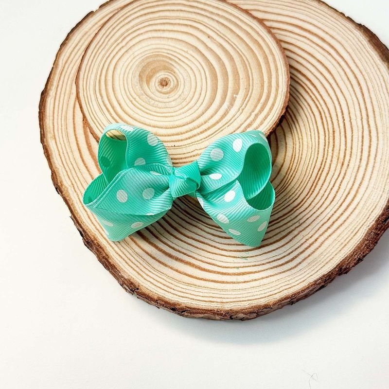 Kids Girls Cute Polka Dot Print Bow Hairpin