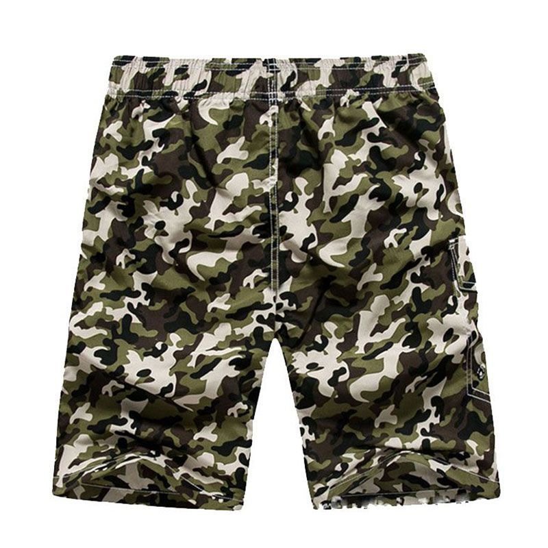 Men Camouflage Print Quick Drying Loose Beach Shorts