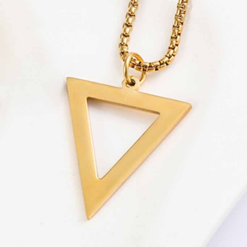 Men Fashion Casual Basic Triangle Stainless Steel Necklace