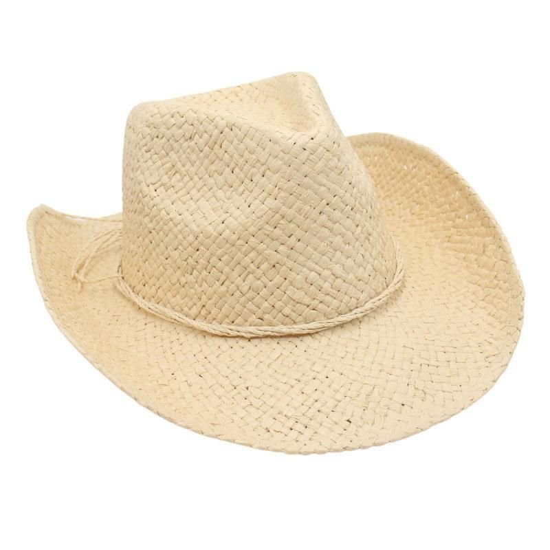 White Beach Knights Western Cowboy Straw Sunscreen Men And Women Custom Hat