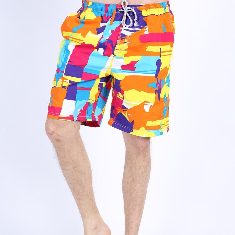 Man's New Arrival Trendy Ink Painting Style Beach Swimming Shorts