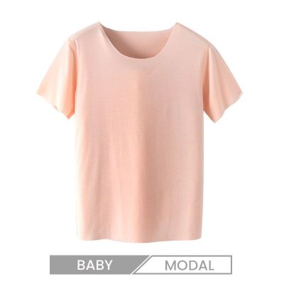 Summer Short-Sleeved Baby Crew Neck Loose Solid Color Modal Basic T-Shirt Custom