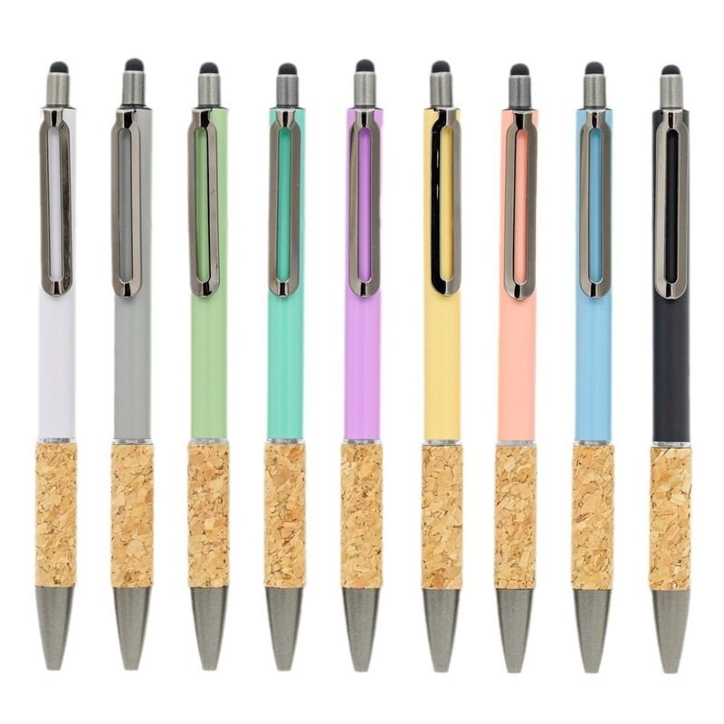 Simple Cork Pen Metal Splicing Ballpoint Pen