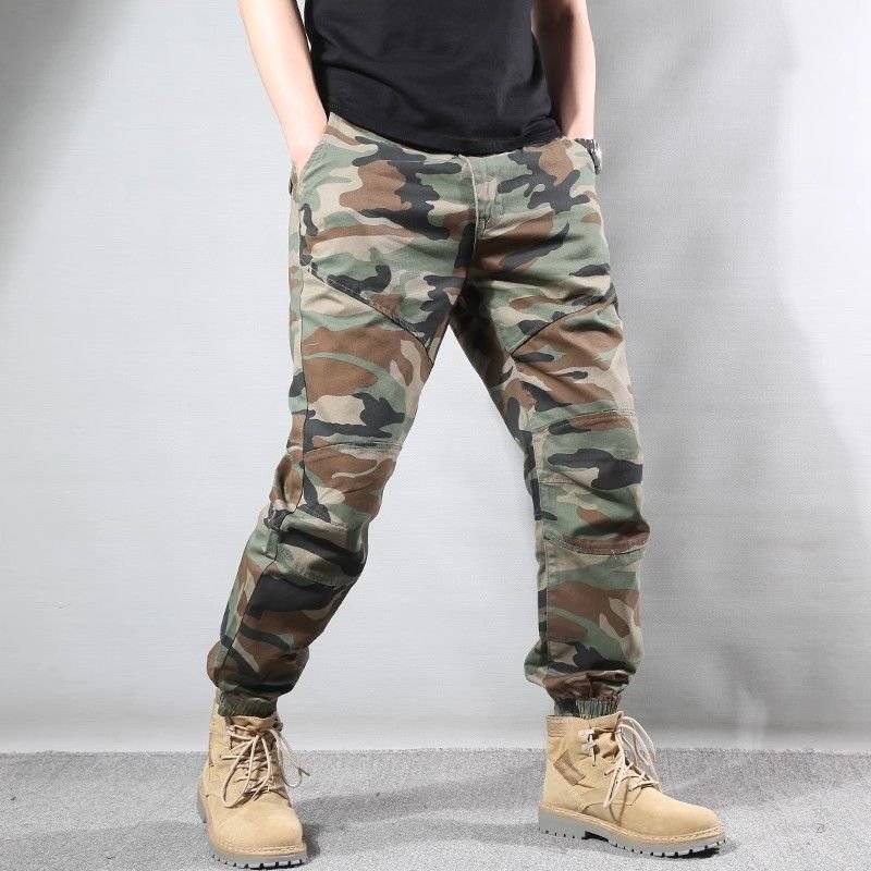 Men Fashion Casual Vintage Camouflage Plus Size Cargo Pants