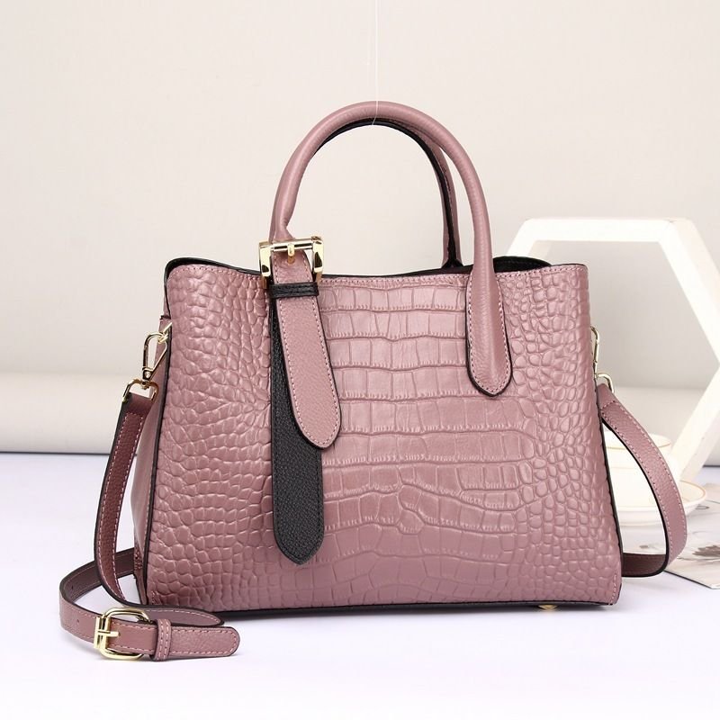 Women Fashion Elegant Genuine Leather Crocodile Pattern Diana Bag