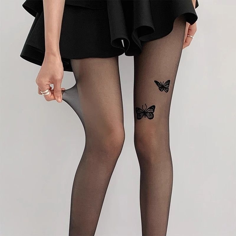 Women Fashion Sexy Black Bow Print Pantyhose