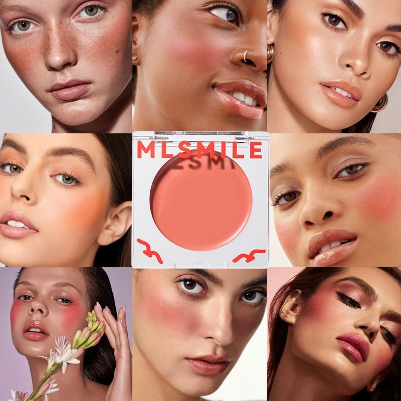 MLSMILE Women Simple Multi-Functional Facial Makeup Natural Water Blush Cream