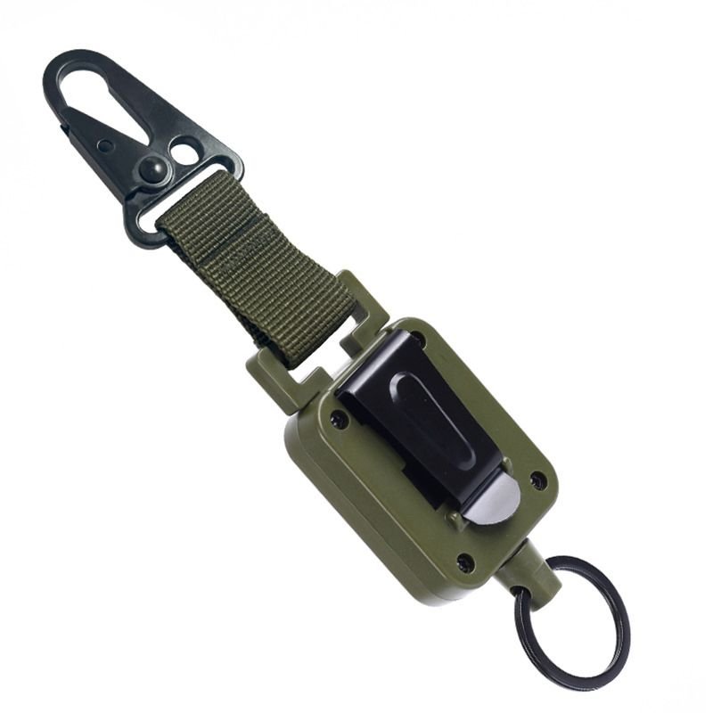 Outdoor Fishing Telescopic Easy Pull Buckle Olive Chucklemouth Buckle Strap Back Clip Wire Element Accessories