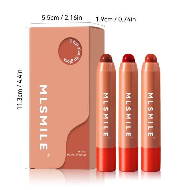 MLSMILE Women Simple Non-Stick Cup Moisturizing Lip Glaze Set